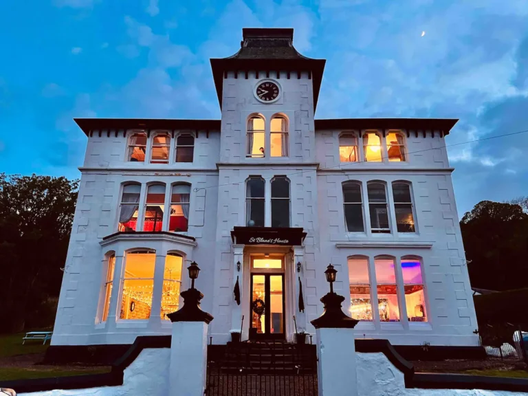 house view of exterior at night